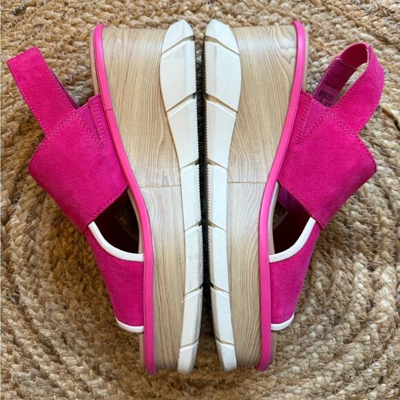 Sorel Women’s 9.5 Sandals Joannie lll Slingback Fizz Chalk Fuschia Wedge Pink - Picture 6 of 10